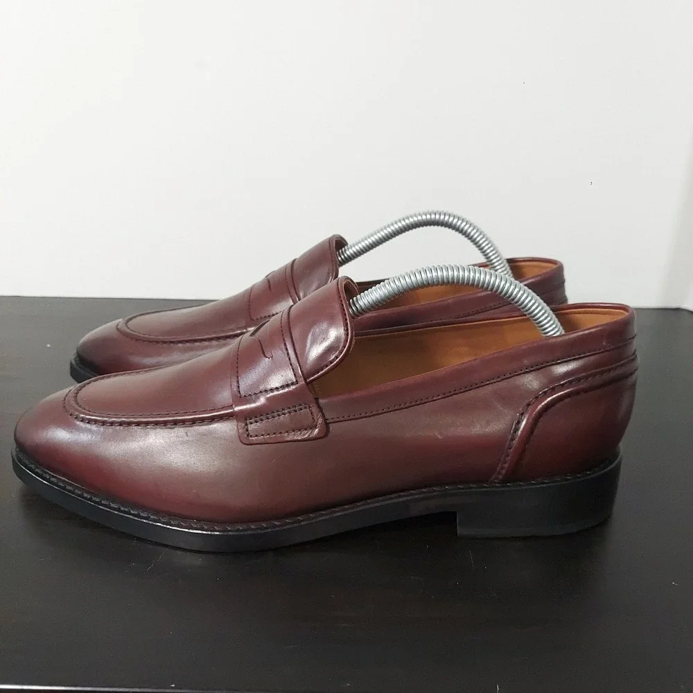 Allen Edmonds Eli Loafer Mens 8.5 D Burgundy Leather Penny Loafers 5940